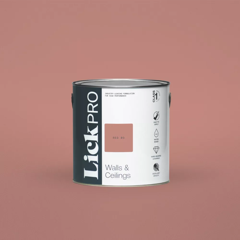 LickPro Matt Red 03 Emulsion Paint 2.5Ltr 3 LickPro Matt Red 03 Emulsion Paint 2.5Ltr