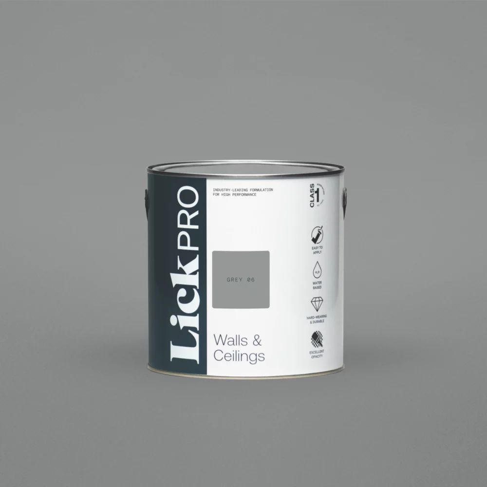 LickPro Matt Grey 06 Emulsion Paint 2.5Ltr 3 LickPro Matt Grey 06 Emulsion Paint 2.5Ltr