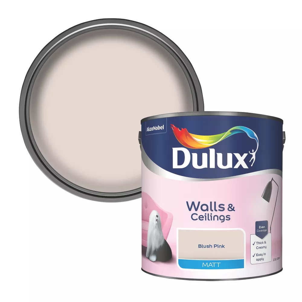 Dulux Matt Blush Pink Emulsion Paint 2.5Ltr 3 Dulux Matt Blush Pink Emulsion Paint 2.5Ltr