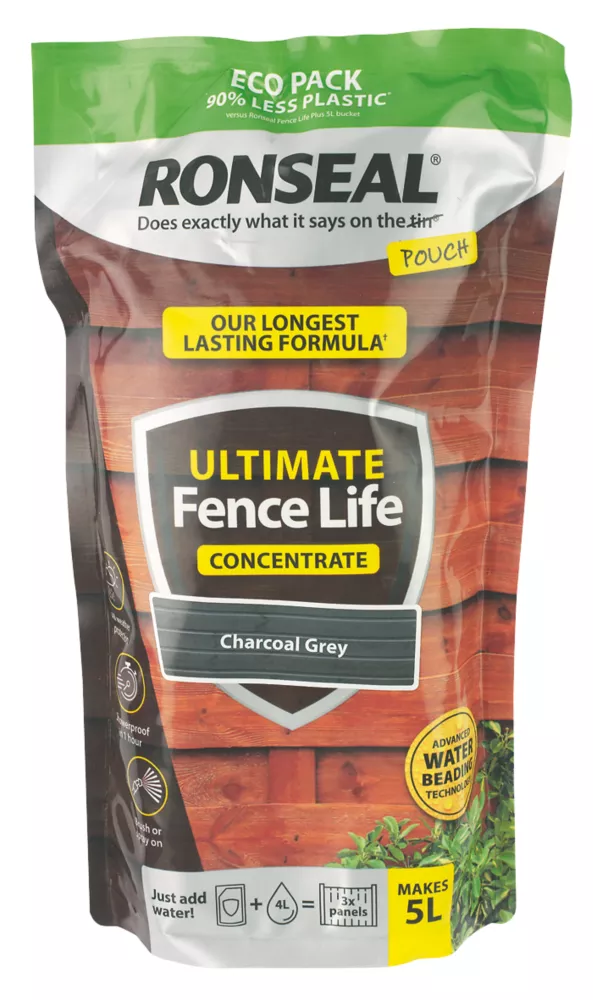 Ronseal Ultimate Fence Life Concentrate Treatment Charcoal Grey 5L From 950mlLtr 3 Ronseal Ultimate Fence Life Concentrate Treatment Charcoal Grey 5L From 950mlLtr