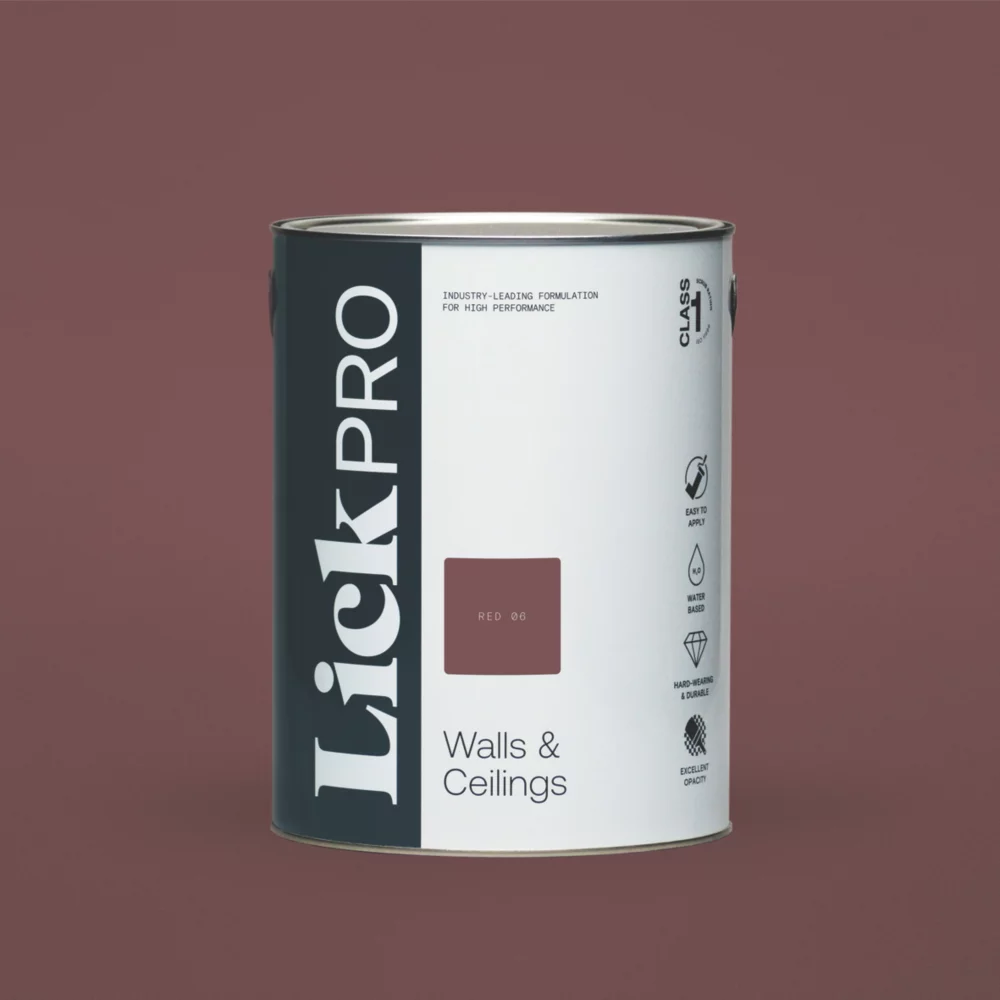 LickPro Eggshell Red 06 Emulsion Paint 5Ltr 3 LickPro Eggshell Red 06 Emulsion Paint 5Ltr