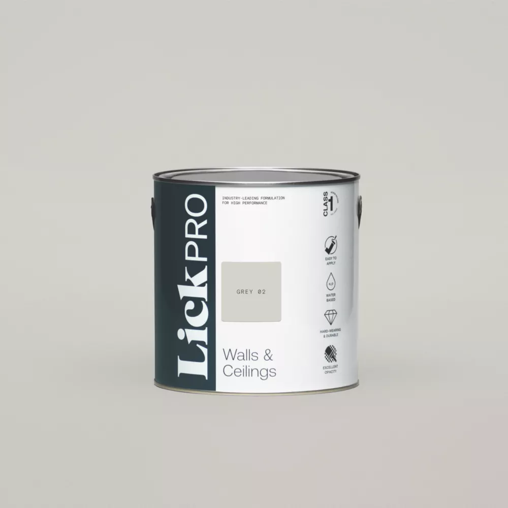 LickPro Eggshell Grey 02 Emulsion Paint 2.5Ltr 3 LickPro Eggshell Grey 02 Emulsion Paint 2.5Ltr