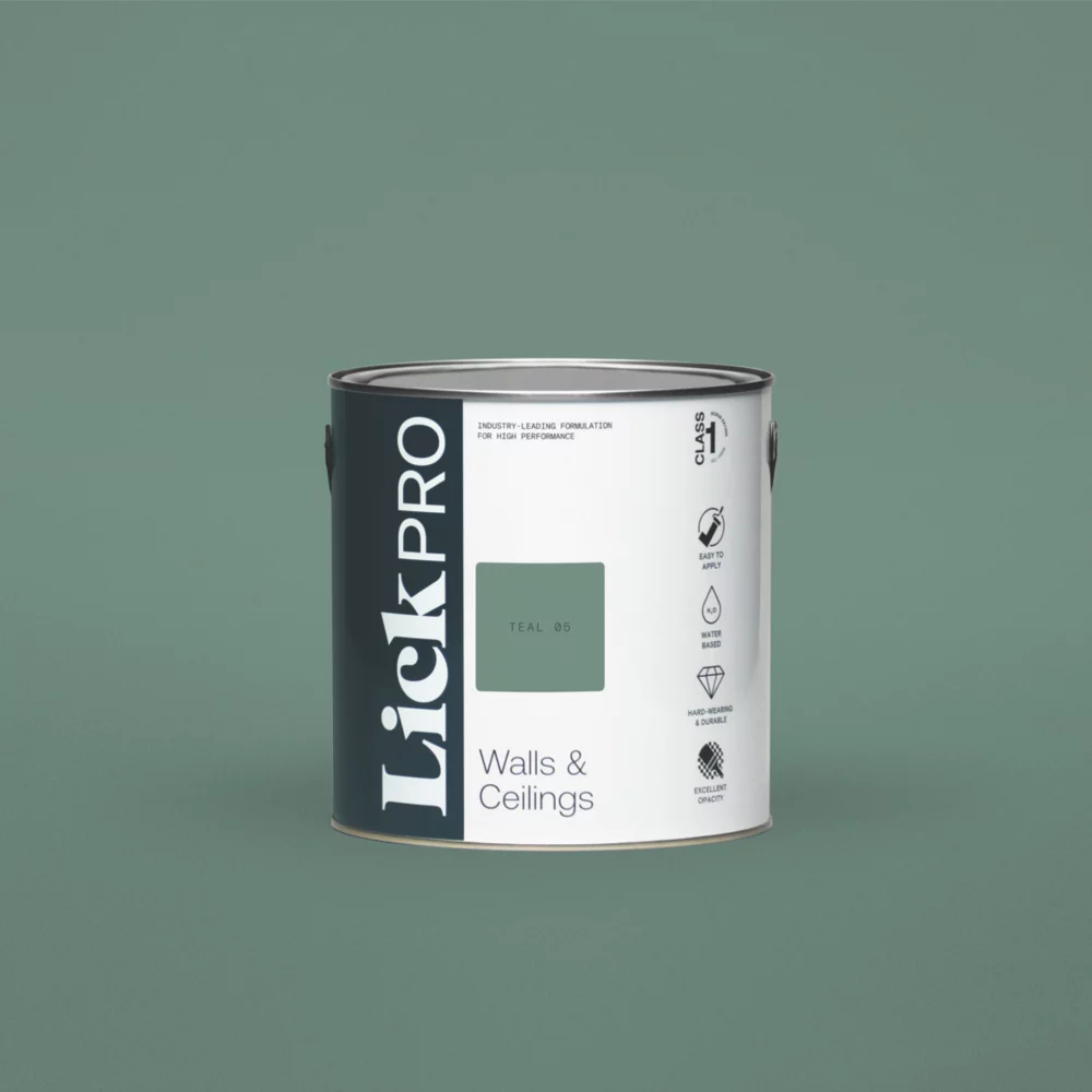 LickPro Eggshell Teal 05 Emulsion Paint 2.5Ltr 3 LickPro Eggshell Teal 05 Emulsion Paint 2.5Ltr