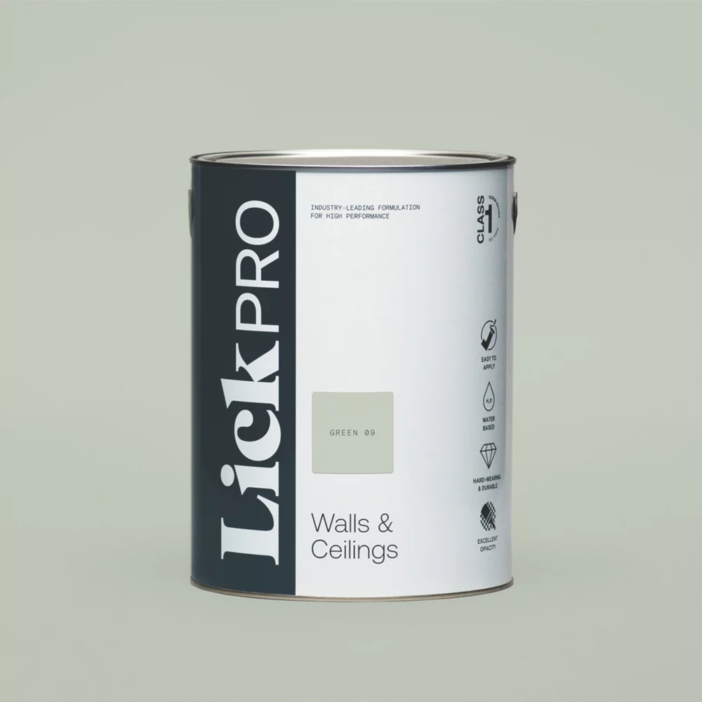 LickPro Eggshell Green 09 Emulsion Paint 5Ltr 3 LickPro Eggshell Green 09 Emulsion Paint 5Ltr