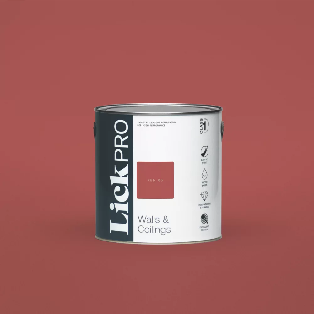 LickPro Matt Red 05 Emulsion Paint 2.5Ltr 3 LickPro Matt Red 05 Emulsion Paint 2.5Ltr