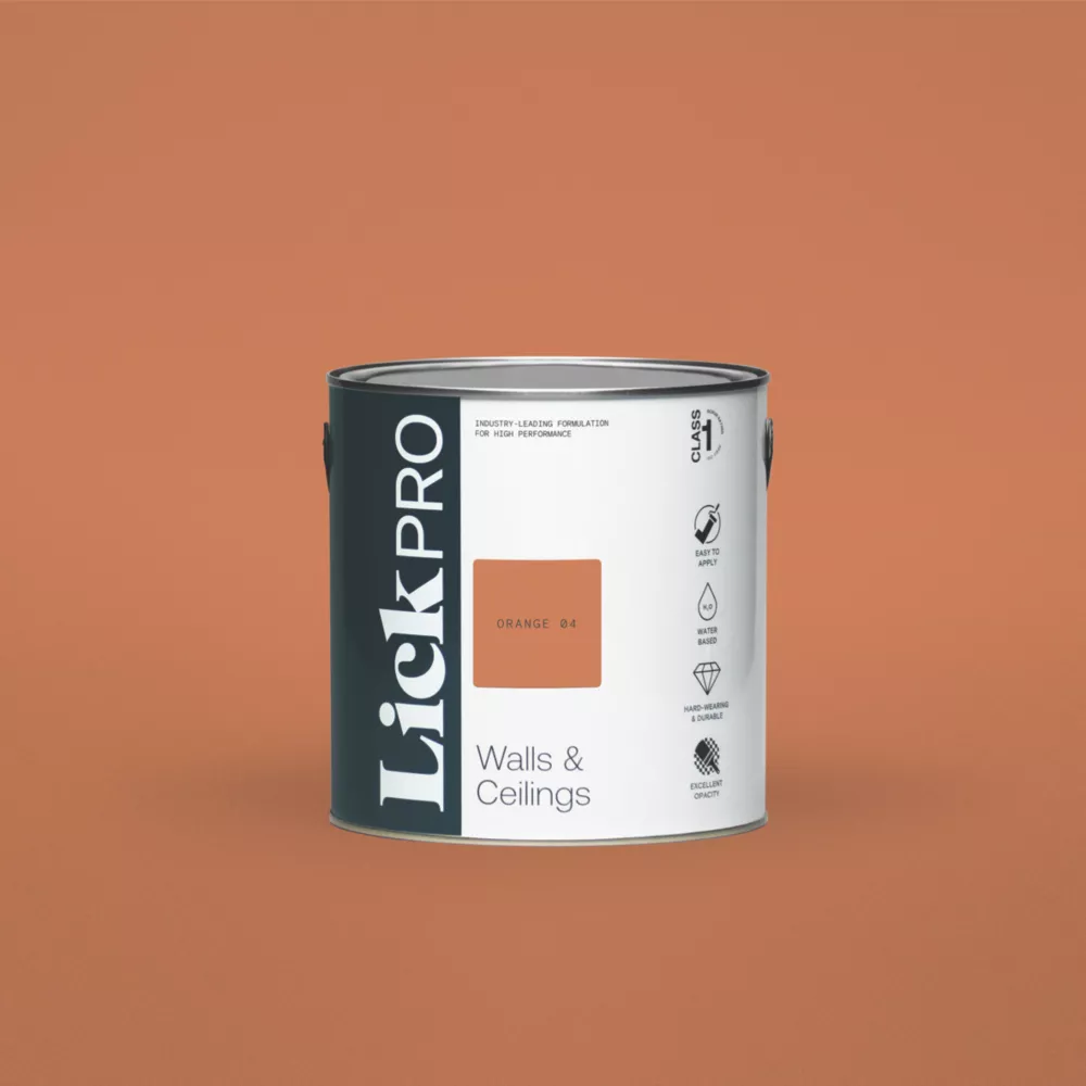 LickPro Eggshell Orange 04 Emulsion Paint 2.5Ltr 3 LickPro Eggshell Orange 04 Emulsion Paint 2.5Ltr