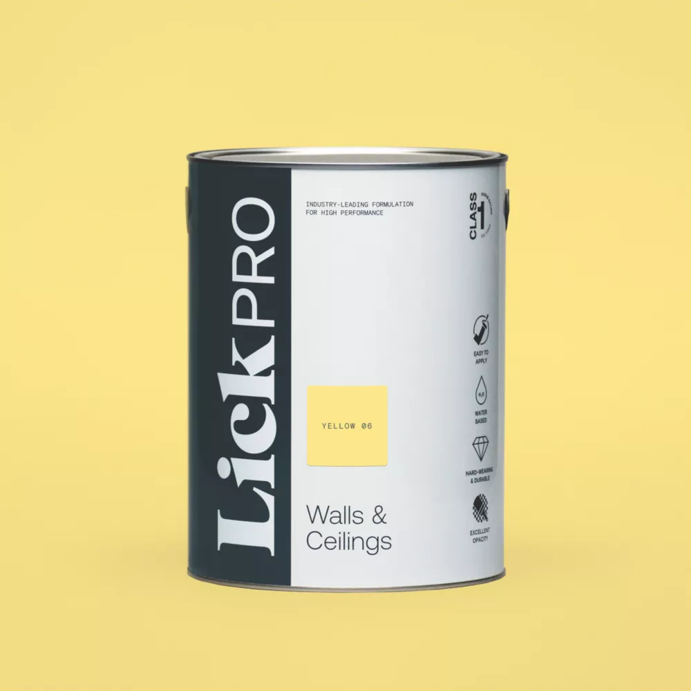 LickPro Matt Yellow 06 Emulsion Paint 5Ltr 3 LickPro Matt Yellow 06 Emulsion Paint 5Ltr