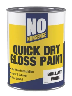 No Nonsense Gloss Pure Brilliant White Acrylic Water-Based Paint 1Ltr