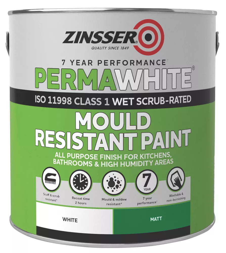 Zinsser Self-Priming Paint Matt White 2.5Ltr 3 Zinsser Self-Priming Paint Matt White 2.5Ltr