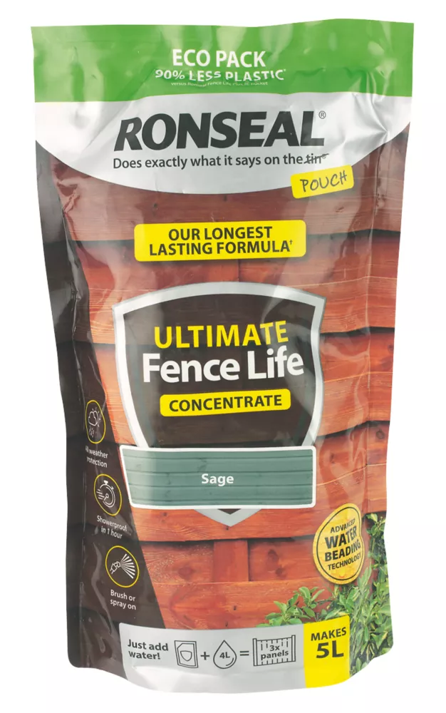 Ronseal Ultimate Fence Life Concentrate Treatment Sage 5L From 950mlLtr 3 Ronseal Ultimate Fence Life Concentrate Treatment Sage 5L From 950mlLtr