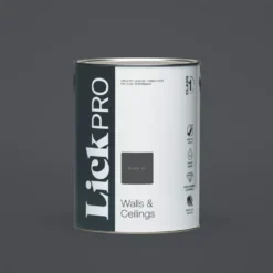 LickPro Eggshell Black 01 Emulsion Paint 5Ltr