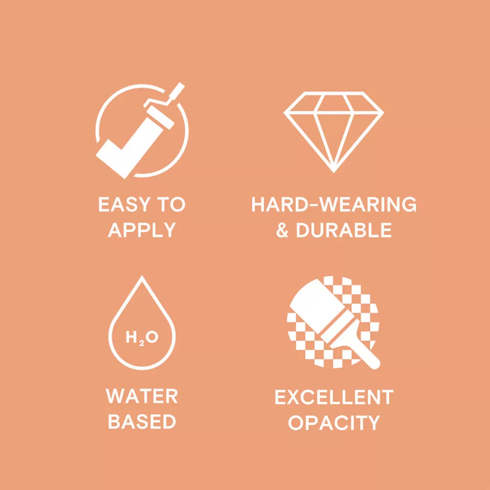 LickPro Eggshell Orange 05 Emulsion Paint 2.5Ltr 7 LickPro Eggshell Orange 05 Emulsion Paint 2.5Ltr - Image 5