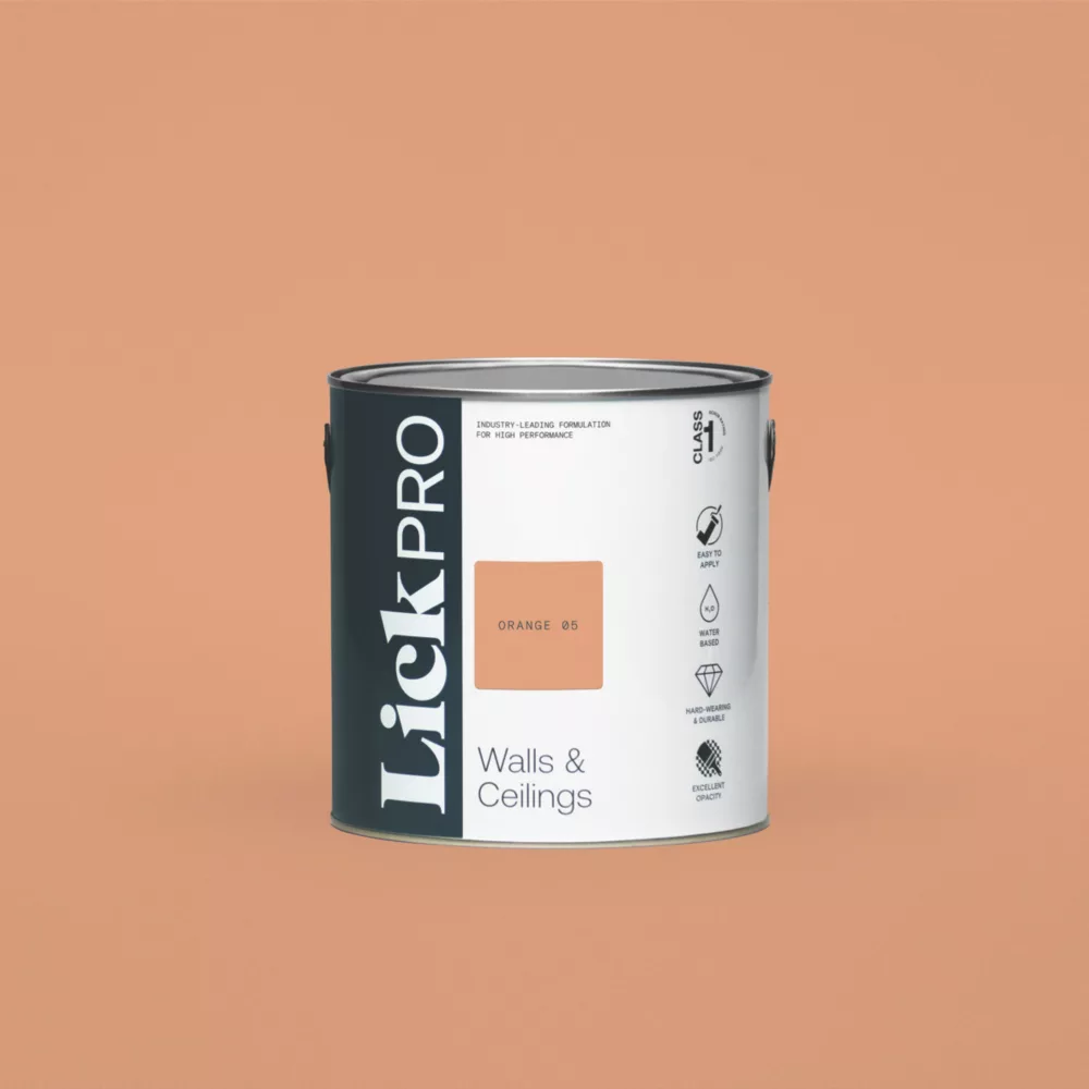 LickPro Eggshell Orange 05 Emulsion Paint 2.5Ltr 3 LickPro Eggshell Orange 05 Emulsion Paint 2.5Ltr