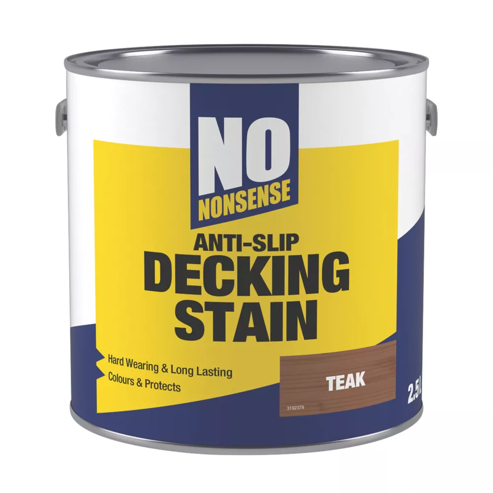 No Nonsense Anti-Slip Quick-Drying Decking Stain Teak 2.5Ltr 3 No Nonsense Anti-Slip Quick-Drying Decking Stain Teak 2.5Ltr