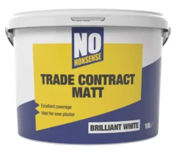 No Nonsense Matt Brilliant White Emulsion Contract Paint 10Ltr