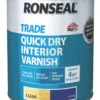 Ronseal Trade Quick-Dry Interior Varnish Satin Clear 750ml -Famous Paint Store 551HT P