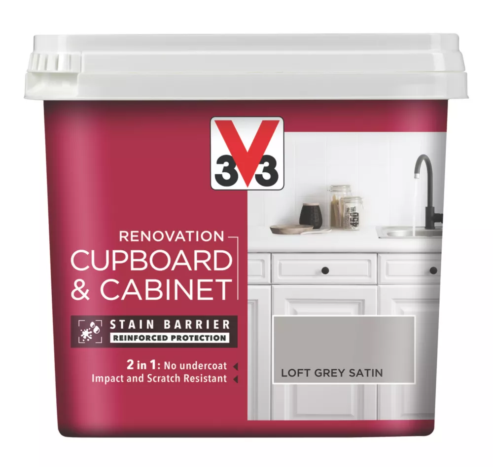 V33 Satin Loft Grey Trim Cabinet Paint 750ml 4 V33 Satin Loft Grey Trim Cabinet Paint 750ml - Image 2