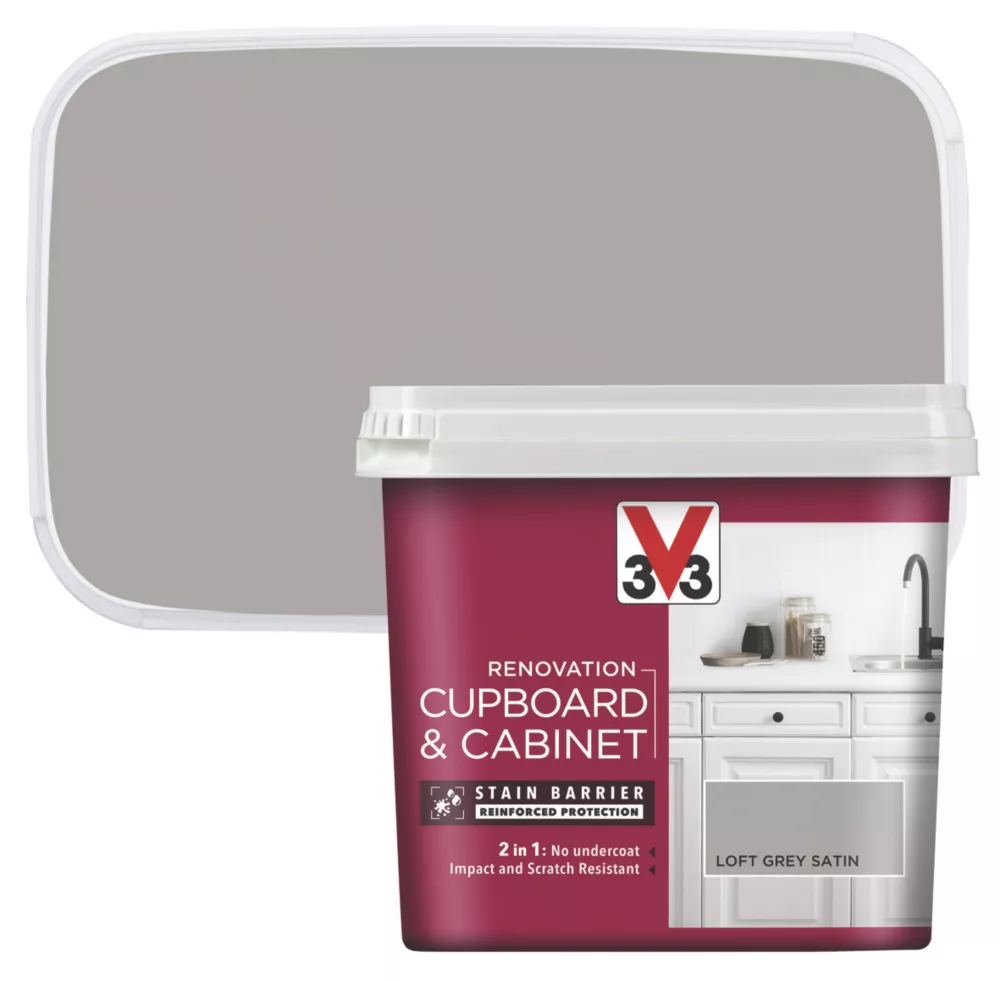 V33 Satin Loft Grey Trim Cabinet Paint 750ml 3 V33 Satin Loft Grey Trim Cabinet Paint 750ml