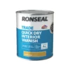 Ronseal Trade Quick-Dry Interior Varnish Satin Light Oak 750ml -Famous Paint Store 572VT P