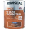 Ronseal Trade 10 Year Woodstain Satin Natural Oak 750ml -Famous Paint Store 588FG P