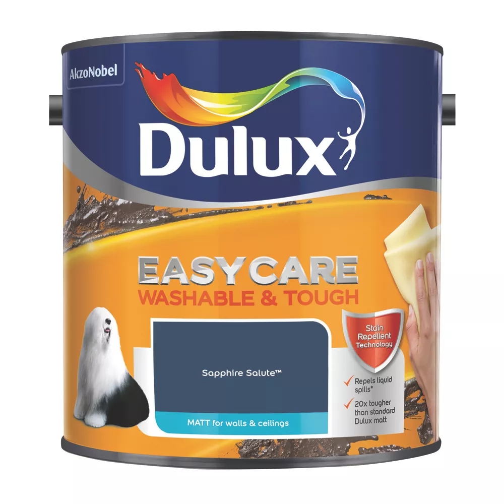 Dulux EasyCare Matt Sapphire Salute Emulsion Paint 2.5Ltr 4 Dulux EasyCare Matt Sapphire Salute Emulsion Paint 2.5Ltr - Image 2