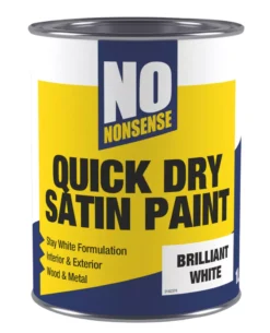 No Nonsense Satin Brilliant White Acrylic Water-Based Paint 1Ltr