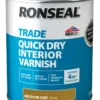 Ronseal Trade Quick-Dry Interior Varnish Satin Medium Oak 750ml -Famous Paint Store 839HT P