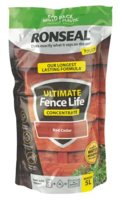 Ronseal Ultimate Fence Life Concentrate Treatment Red Cedar 5L From 950mlLtr