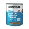 Ronseal Trade Quick Dry Interior Varnish Satin Dark Oak 750ml -Famous Paint Store 868VT P