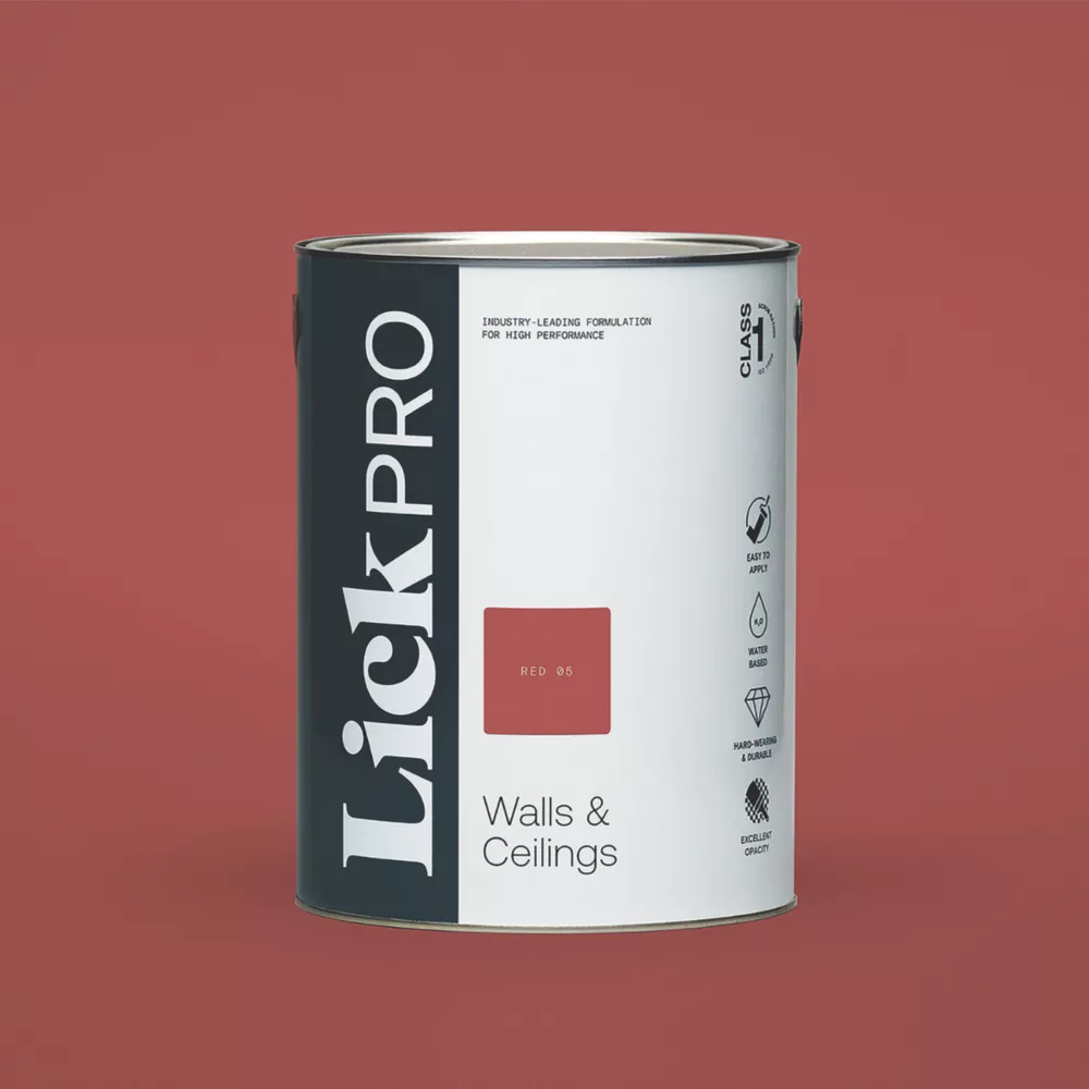 LickPro Eggshell Red 05 Emulsion Paint 5Ltr 3 LickPro Eggshell Red 05 Emulsion Paint 5Ltr