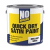 No Nonsense Satin Brilliant White Acrylic Water-Based Paint 2.5Ltr -Famous Paint Store 914FR P