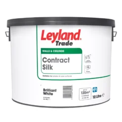Leyland Trade Contract Silk Brilliant White Emulsion Paint 10Ltr