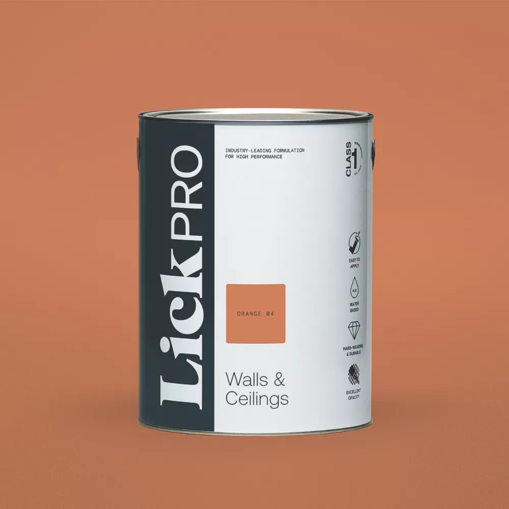 LickPro Matt Orange 04 Emulsion Paint 5Ltr 3 LickPro Matt Orange 04 Emulsion Paint 5Ltr