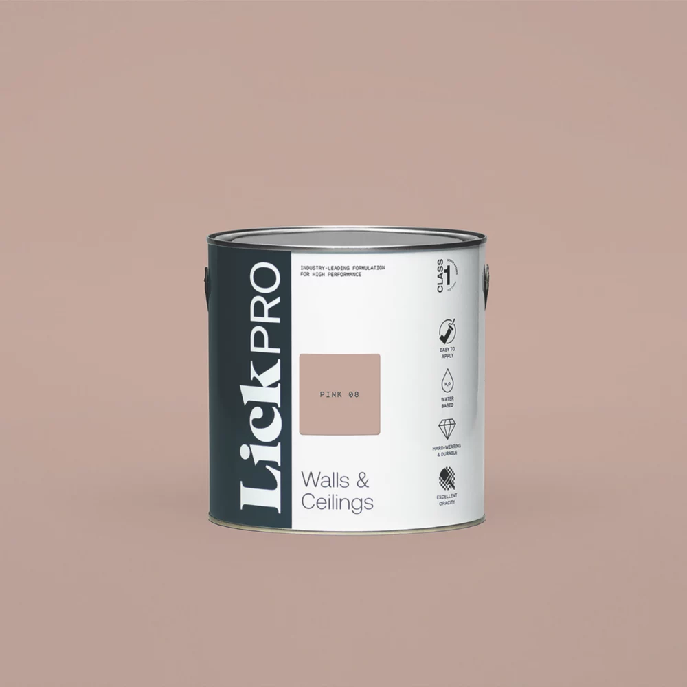 LickPro Eggshell Pink 08 Emulsion Paint 2.5Ltr 3 LickPro Eggshell Pink 08 Emulsion Paint 2.5Ltr
